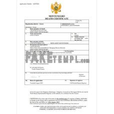 Montenegro fake death certificate Word and PDF template