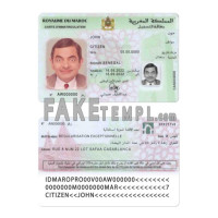 Morocco fake registration card photoshop template PSD 