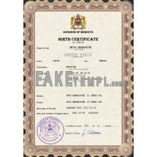 Morocco fake vital record birth certificate photoshop template PSD 