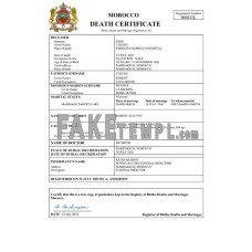 Morocco vital record fake death certificate Word and PDF template