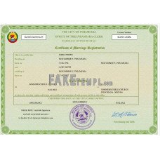 Mozambique fake marriage certificate Word and PDF template