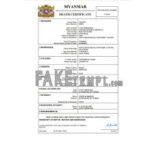 Myanmar fake death certificate Word and PDF template