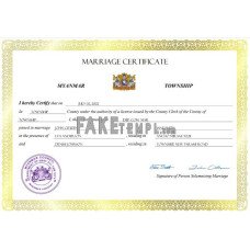 Myanmar fake marriage certificate Word and PDF template