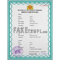 Myanmar fake vital record birth certificate photoshop template PSD 