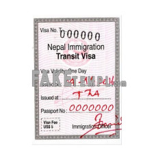 Nepal fake immigration transit visa photoshop template PSD