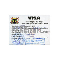 Niger fake travel visa photoshop template PSD