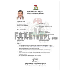 Nigeria fake e-visa Word and PDF template