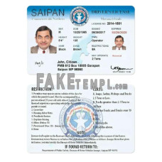 Northern Mariana islands Saipan fake driving license photoshop template PSD