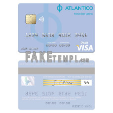 Namibia Banco Atlantico fake visa debit card photoshop template PSD