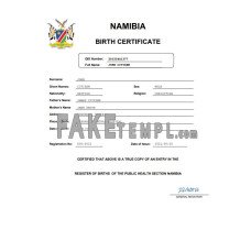 Namibia fake birth certificate Word and PDF template