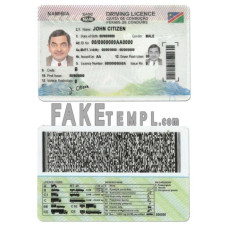 Namibia fake driving license photoshop template PSD