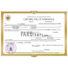 Namibia fake marriage certificate Word and PDF template