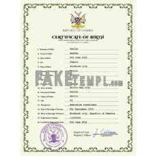 Namibia fake vital record birth certificate photoshop template PSD 