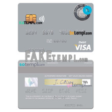 Nauru Bank of Nauru fake visa debit card photoshop template PSD