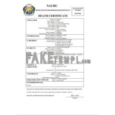 Nauru fake death certificate Word and PDF template