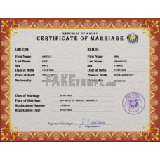 Nauru fake marriage certificate photoshop template PSD 