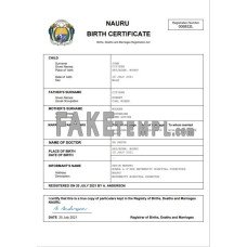 Nauru vital record fake birth certificate Word and PDF template