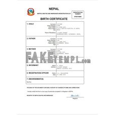 Nepal fake birth certificate Word and PDF template