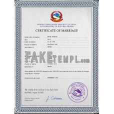 Nepal fake marriage certificate photoshop template PSD 