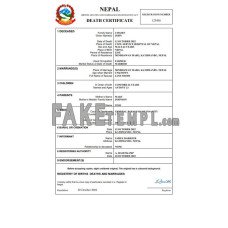 Nepal vital record fake death certificate Word and PDF template