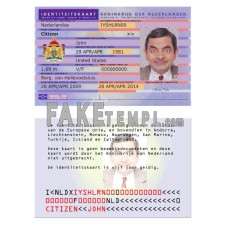 Netherlands fake identity card photoshop template PSD 