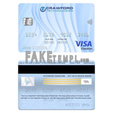 Netherlands (Holland) Crawford Technologies bank fake visa electron card photoshop template PSD