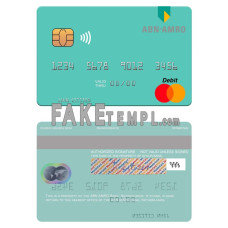 Netherlands ABN AMRO Bank fake mastercard credit card photoshop template PSD