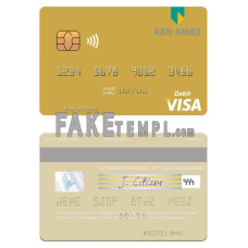 Netherlands ABN AMRO Bank fake visa debit card photoshop template PSD