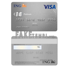 Netherlands ING Orange fake visa card photoshop template PSD