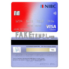 Netherlands NIBC bank fake visa classic card photoshop template PSD