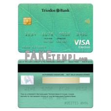 Netherlands Triodos bank fake visa electron card photoshop template PSD