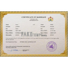 Netherlands fake marriage certificate photoshop template PSD 