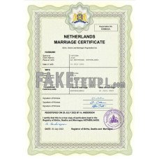 Netherlands fake marriage certificate Word and PDF template