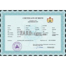 Netherlands fake vital record birth certificate photoshop template PSD 