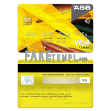 New Zealand ASB bank fake visa classic card photoshop template PSD