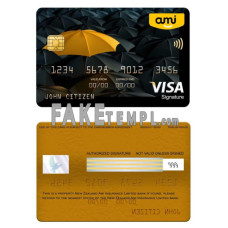 New Zealand Ami Insurance Limited bank fake visa signature card photoshop template PSD