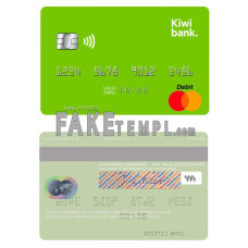 New Zealand Kiwibank fake mastercard credit card photoshop template PSD