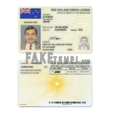 New Zealand (green) fake driving license photoshop template PSD