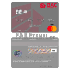 Nicaragua BAC Credomatic fake mastercard credit card photoshop template PSD