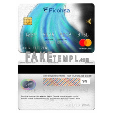 Nicaragua Banco Ficohsa bank fake mastercard photoshop template PSD