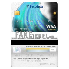 Nicaragua Banco Ficohsa bank fake visa electron card photoshop template PSD