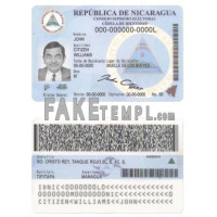 Nicaragua fake identity card photoshop template PSD 