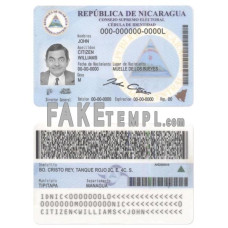 Nicaragua fake identity card photoshop template PSD 