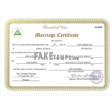 Nicaragua fake marriage certificate Word and PDF template