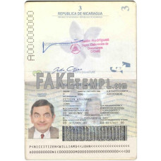 Nicaragua fake passport photoshop template PSD