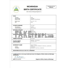 Nicaragua vital record fake birth certificate Word and PDF template