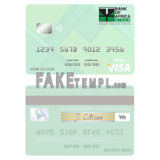 Niger Bank of Africa fake visa debit card photoshop template PSD