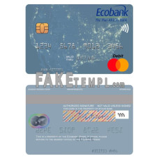 Niger Ecobank fake mastercard photoshop template PSD