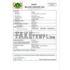 Niger fake death certificate Word and PDF template