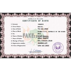 Niger fake vital record birth certificate photoshop template PSD 